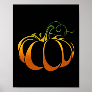 Póster Calabaza de bonito en tonos de otoño