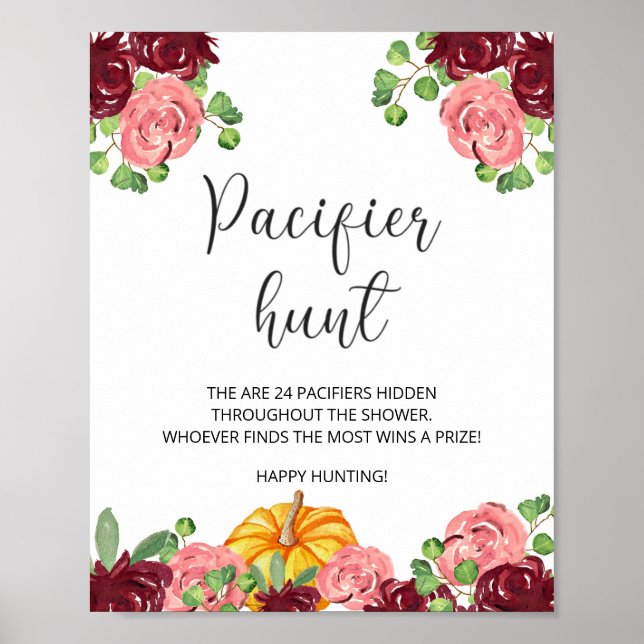 Póster Calabaza de Borgoña pacificador caza juego de duch (Frente)