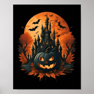 Póster Calabaza de calabaza de Halloween con cara de Jack