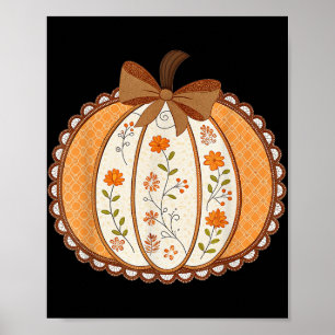 Póster Calabaza de calabaza floral Preppy Lace Trendy Shi