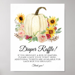 Póster Calabaza de calabaza floral rosada de girasol Raff