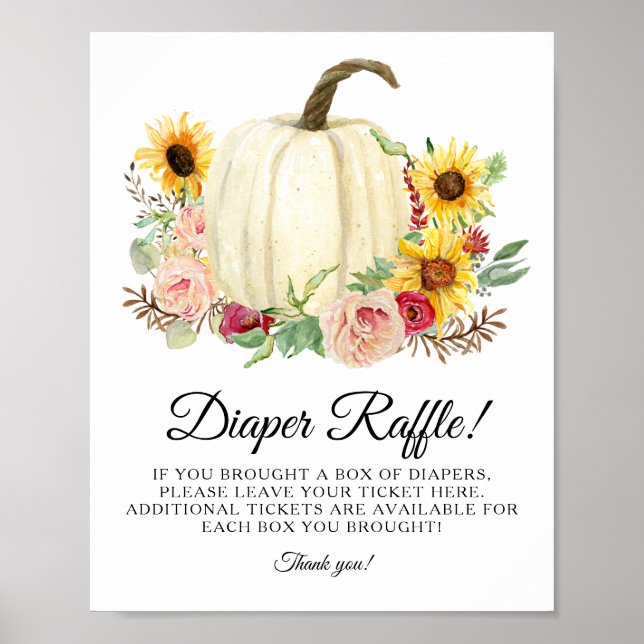 Póster Calabaza de calabaza floral rosada de girasol Raff (Frente)