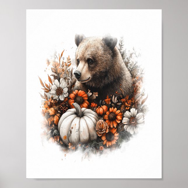 Póster Calabaza de campo de la camiseta del oso (Frente)