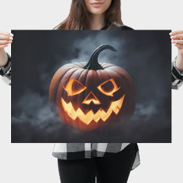 Póster Calabaza de Halloween asustada