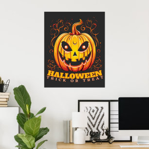 Póster calabaza de Halloween cartel Jack-O-Lantern
