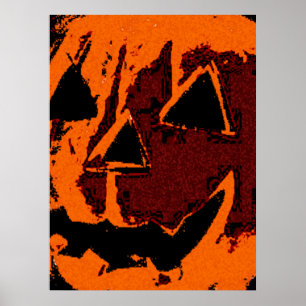 Póster Calabaza de Halloween - estilo grunge + tus ideas