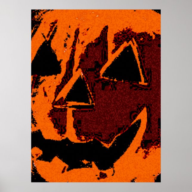 Póster Calabaza de Halloween - estilo grunge + tus ideas (Frente)