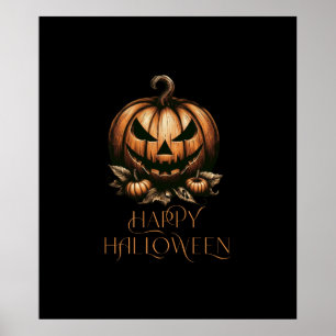 Póster Calabaza de Halloween feliz