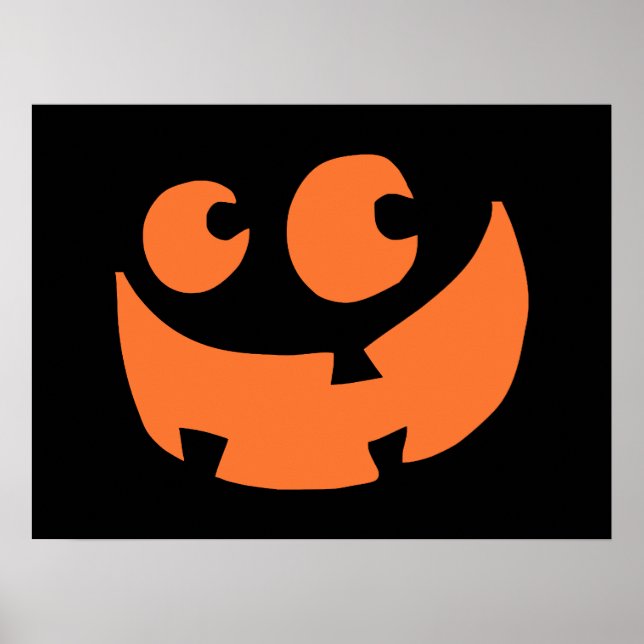 Póster Calabaza de Halloween feliz naranja (Frente)