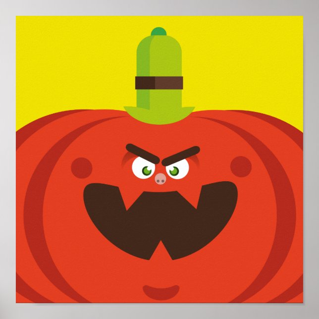 Póster calabaza de halloween hambrienta (Frente)