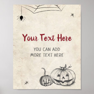 Póster Calabaza de Halloween personalizada para niños y a