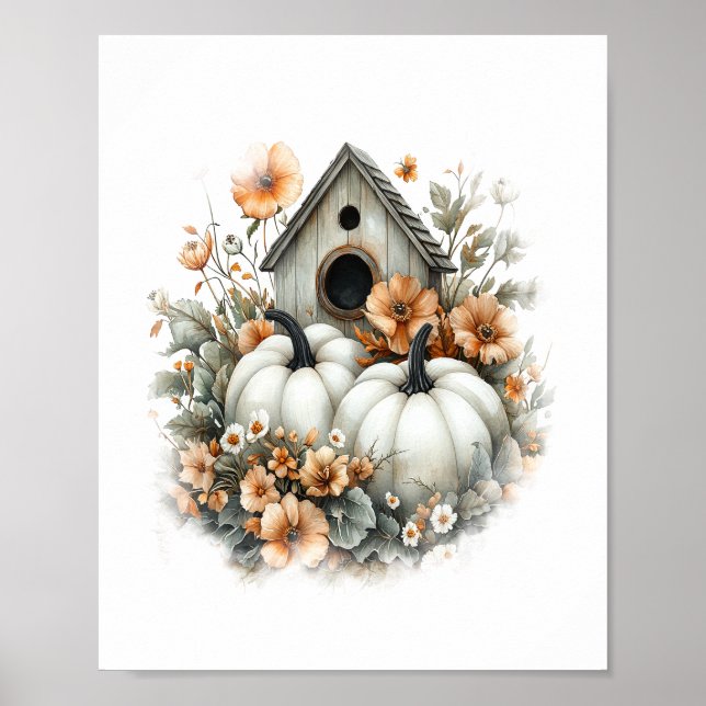 Póster Calabaza de la camisas de la casa de aves (Frente)