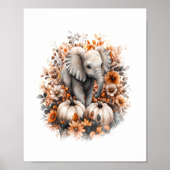Póster Calabaza de la camisas de los elefantes (Frente)