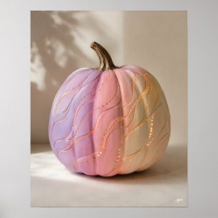 Póster Calabaza de Onda Pastel Ombre