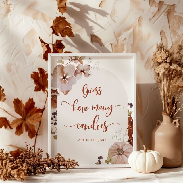 Póster Calabaza de otoño de Boho adivinen florales cuánto (Subido por el creador)