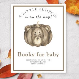 Póster Calabaza de otoño oso libros de bebés para el bebé