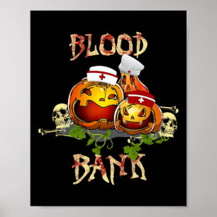 Póster Calabaza de otoño Sangre Nk Halloween Laboratorio