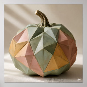 Póster Calabaza de plegado de origami pastel