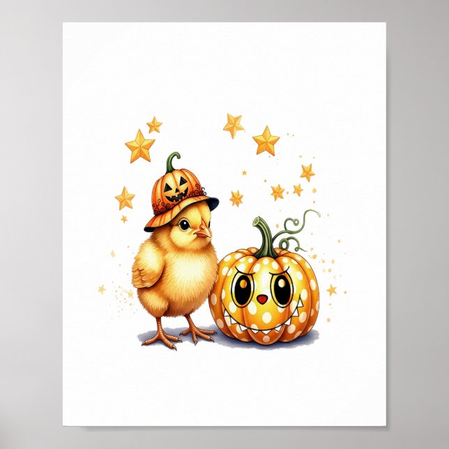 Póster Calabaza de pollo de Halloween (Frente)