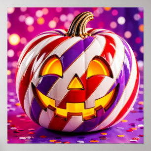 Póster Calabaza de rayas de caramelo I.