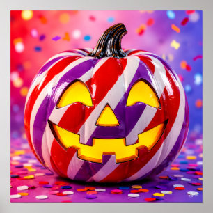 Póster Calabaza de rayas de caramelo II.