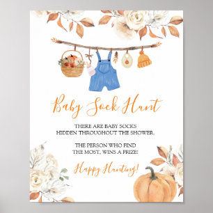 Póster Calabaza de ropa de niño Baby Shower Cacería de ga