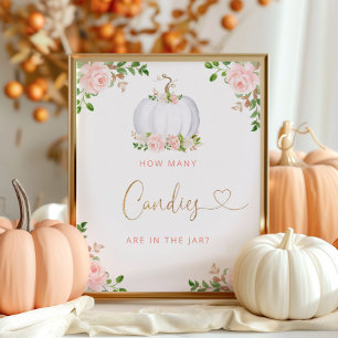 Póster Calabaza de Rubor adivinen cuántos dulces
