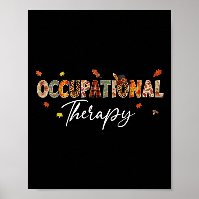 Póster Calabaza de Terapia Ocupacional Divertida Árbol Ot (Frente)