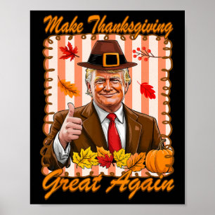 Póster Calabaza de Trump Divertida Haz que el Día de Acci