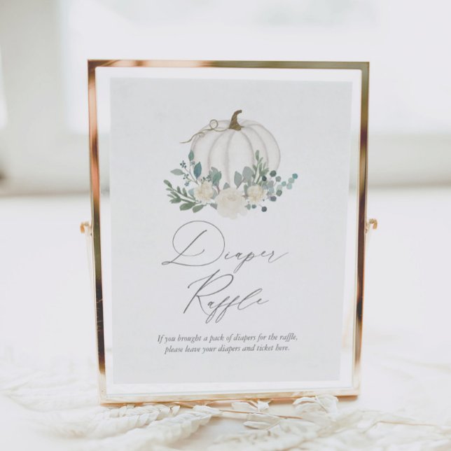 Póster Calabaza de verdor floral Baby Shower Diaper Raffl (Subido por el creador)