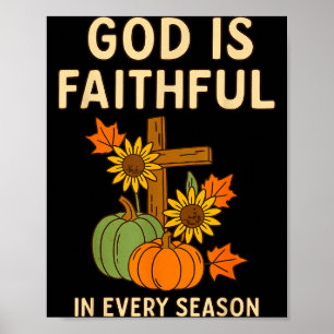 Póster Calabaza de verso de la Biblia cristiana de otoño 