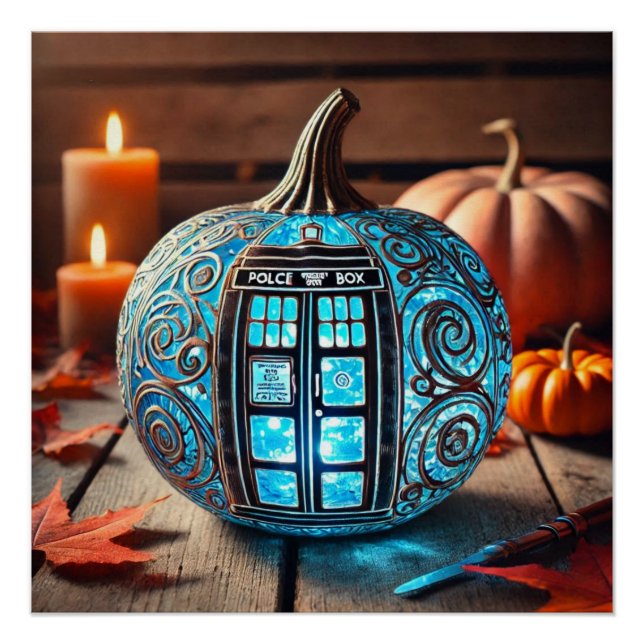 Póster Calabaza de vidrio de la caja azul de la policía (Anverso)