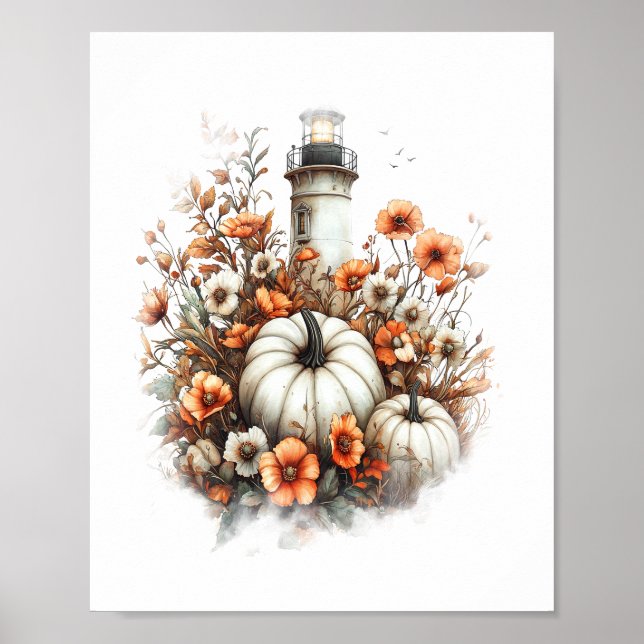 Póster Calabaza del campo de la camiseta del faro (Frente)