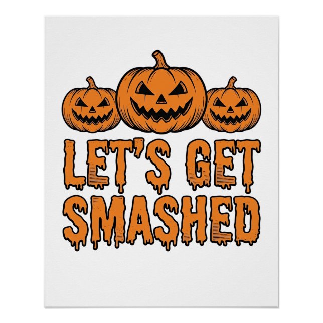 Póster Calabaza divertida de Halloween para romper (Anverso)