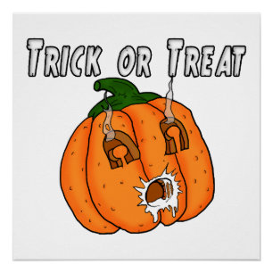 Póster Calabaza divertido regalo travieso broma Halloween