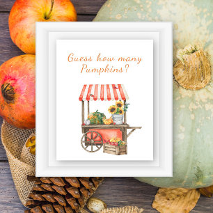 Póster Calabaza ducha bebé Adivina cuántas calabazas