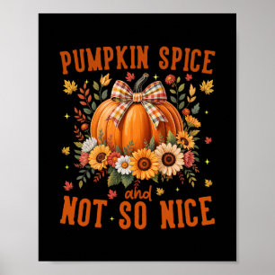 Póster Calabaza Especiada Y No Tan Divertida Otoño Feliz 