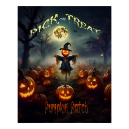 Póster Calabaza Espeluznante de Halloween