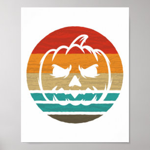 Póster Calabaza estilo retro vintage