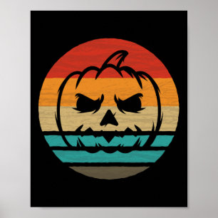 Póster Calabaza estilo retro vintage