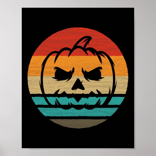 Póster Calabaza estilo retro vintage (Frente)