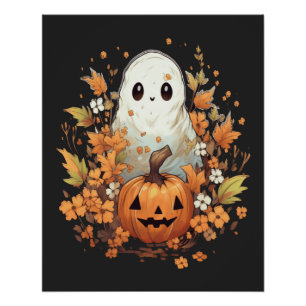 Póster Calabaza fantasma de Halloween