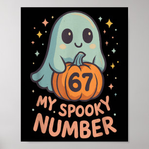 Póster Calabaza Fantasma Kawaii Lindo 67 Meme Matemáticas