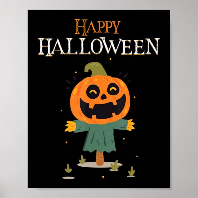 Póster calabaza Feliz Halloween (Frente)