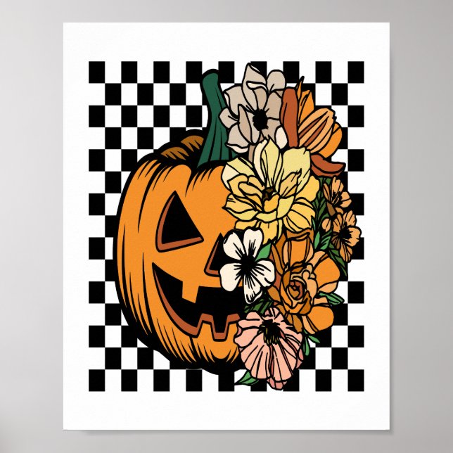 Póster Calabaza floral (Frente)