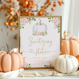 Póster Calabaza floral de oro rosa Rubor Sanitization