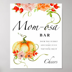 Póster Calabaza floral pequeña barra de mamá-osa
