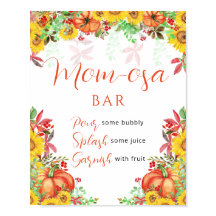 Calabaza floral Poster de bar Mamá-osa