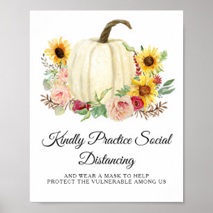 Póster Calabaza floral rosa rosada de girasol Distancia s