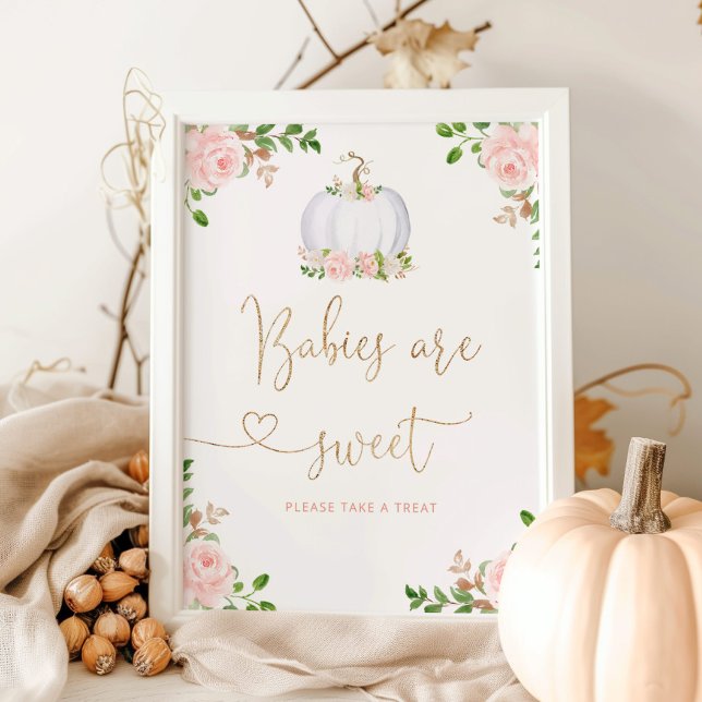 Póster Calabaza floral rosa Rubor Los bebés son dulces (Subido por el creador)